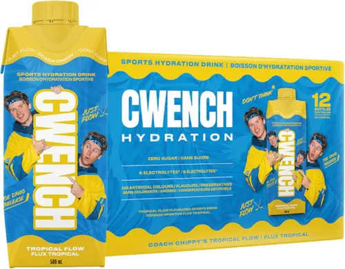 Miniatura 8 de CWENCH HYDRATION Bebida deportiva con electrolitos lista para beber, sabor a frambuesa azul, bebida de hidratación sin azúcar con vitaminas B, 6