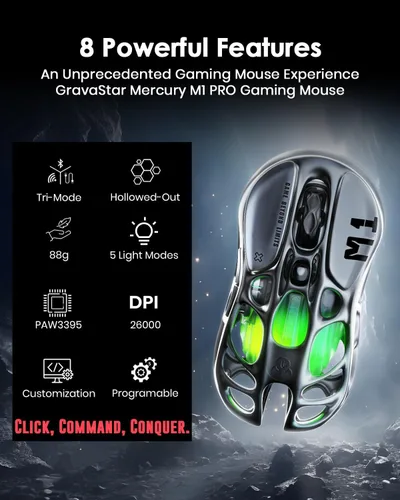 Miniatura 5 de GravaStar Mercury K1 75% Wireless Mechanical Gaming Keyboard, with Mercury M1 Pro Wireless Gaming Mice