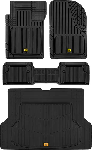 Miniatura 14 de CAT® ToughLiner™ - Alfombrillas de piso beige para coche, resistentes para adaptarse al diseño, alfombrillas de piso para camiones de alta