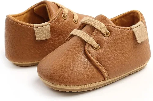 Miniatura 4 de QWZban Zapatos de bebé para niños y niñas, zapatillas de deporte con suela de goma antideslizante, para cuna de bebé, zapatos de vestir