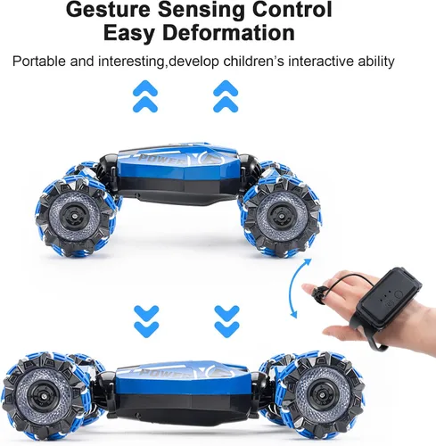 Miniatura 3 de Auto de acrobacias RC con detección de gestos, 2.4 GHz 4WD, control remoto, sensor de gestos, auto de juguete con control remoto de deriva con giros