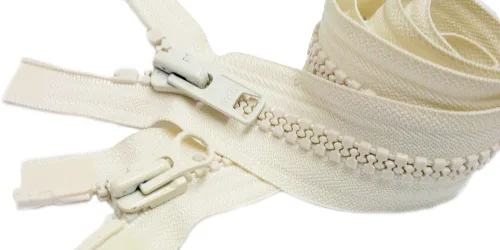 Parka deportiva con doble cremallera separadora de 36 pulgadas, color blanco roto (especial) Vislon YKK #10 moldeado de 2 vías, extra resistente (1