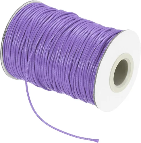 Miniatura 55 de MECCANIXITY Cordón encerado de poliéster encerado de 0.020 in, cuerda de cera de 175 yardas para hacer pulseras, collares, cuentas, joyería y Negro