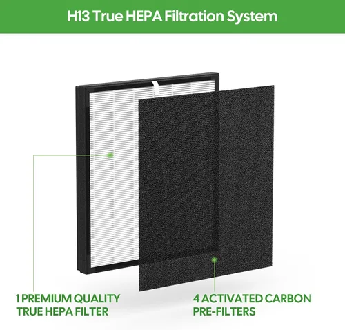 Miniatura 3 de FLT5900 Filtro J de repuesto para AC5900WCA/AC5900WDLX Air Puri fiers, 1 True HEPA + 4 filtros de carbono