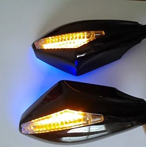 Miniatura 5 de HONGK - Espejo LED azul compatible con Yamaha Fzr Yzf Fz1 Fazer Fjr1300 Ninja Zx10R Zx-12R Er-6F [B01BN0L0SG]