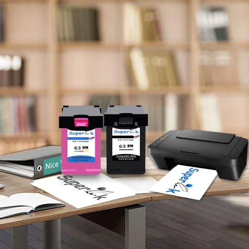 Miniatura 6 de SuperInk Cartucho de tinta remanufacturado compatible con HP F6U64A F6U63A 63 63XL 63 XL (tricolor negro, paquete de 2)