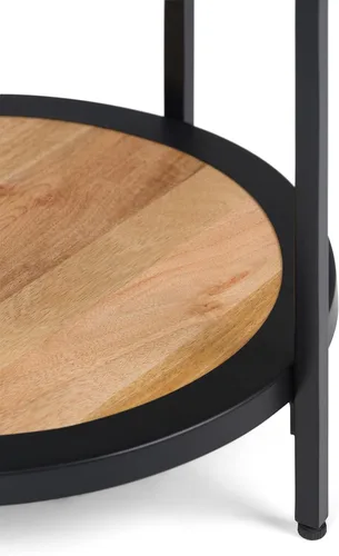 Miniatura 6 de SIMPLIHOME Jenna - Mesa auxiliar de metal, mesa redonda de metal sólido de 18 pulgadas de ancho, mesa auxiliar natural industrial o mesa pequeña