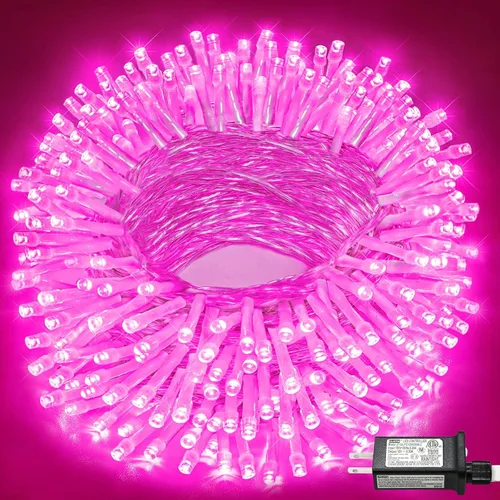 Miniatura 31 de Tira de 200 luces LED de 66 pies para exteriores, luces de Navidad conectables para interiores, cable transparente, impermeable, 8 modos de luces