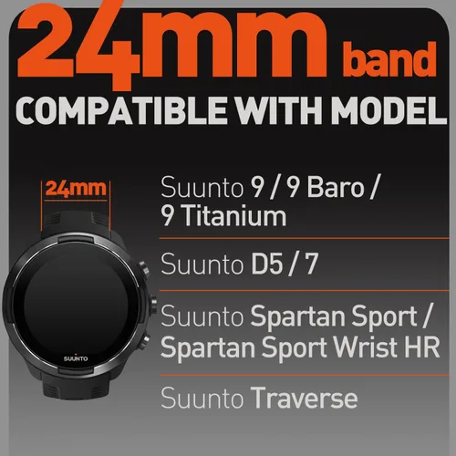 Miniatura 2 de LYSANDRA Compatible con SUUNTO 9/9 Baro/9 Titanium Watch Band, correa deportiva de nailon de 0.945 in con diseño tejido para SUUNTO Spartan