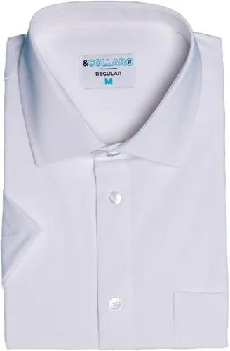 Miniatura 8 de &COLLAR Camisa de vestir de manga corta para hombre de alto rendimiento y ajuste atlético