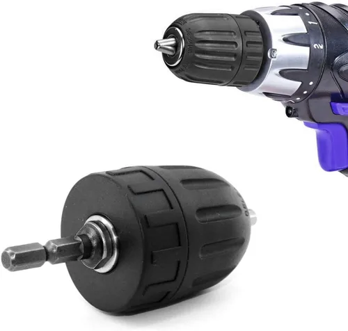 Miniatura 6 de Adaptador de conversión de cambio rápido para portabrocas sin llave con capacidad de 0,8 mm a 10 mm, montaje de 3/8-24UNF, con vástago hexagonal