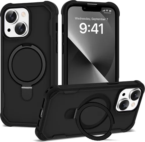 Miniatura 14 de Funda compatible con iPhone 12 y 12 Pro de 6.1 pulgadas con soporte de anillo magnético [protección militar contra caídas] [compatible con MagSafe]