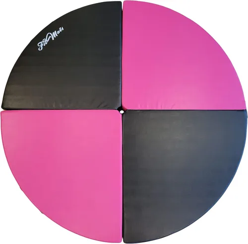 Miniatura 3 de Cojín circular plegable de 5 pies de ancho para ejercicio y bastón de baile. Alfombrilla de seguridad de espuma EPE reticulada portátil con cubierta