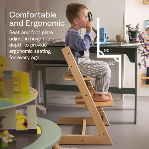Miniatura 7 de Silla Tripp Trapp de Stokke, Negra - Silla ajustable y convertible para bebés, niños y adultos - Cómoda, conveniente y ergonómica - Diseño clásico