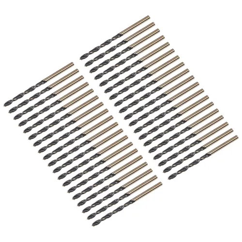 Miniatura 37 de uxcell Brocas Jobber de 0.118 in (0,118 pulgadas) de nitruro negro y oro recubierto de titanio M2 de alta velocidad (HSS) Brocas helicoidales