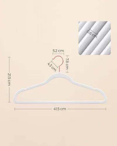 Miniatura 6 de SONGMICS Perchas delgadas de terciopelo, perchas antideslizantes con ganchos giratorios de oro rosa, ahorro de espacio, para armario, paquete de 50