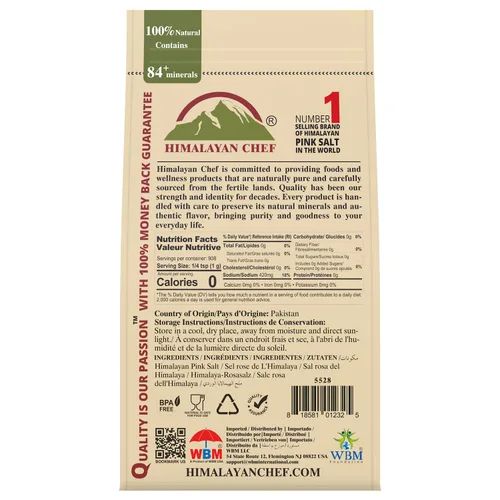 Miniatura 2 de Himalayan Chef Sal Rosa del Himalaya de Grano Grueso, Bolsa de 2 libras - Pura, Natural, Kosher, Rica en Minerales, Ideal para Recargas