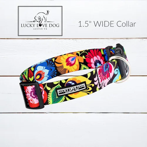 Miniatura 3 de Lucky Love Dog Collar Ancho para Perros - Collar Ajustable, Duradero, Tejido Suave y Cómodo de 1.5 Pulgadas de Ancho para Perros Machos y Hembras