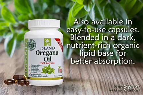 Miniatura 4 de Island Nutrition, Gotas líquidas orgánicas de aceite de orégano - 100% puro y sin diluir - Certificado orgánico por USDA (1 oz) 75% Carvacrol