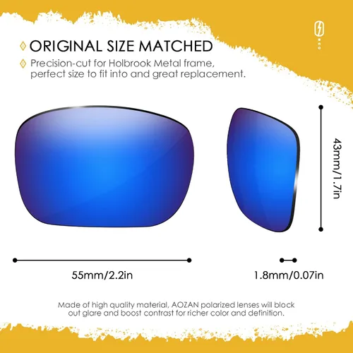Miniatura 2 de ANSI Z87.1 Replacement Lenses Compatible with Oakley Holbrook Metal OO4123 Sunglasses