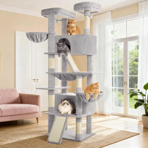 Miniatura 10 de ABCPET Cat Tree - Torre para gatos de varios niveles de 82 pulgadas para gatos de interior, árbol grande resistente para gatos con postes rascadores