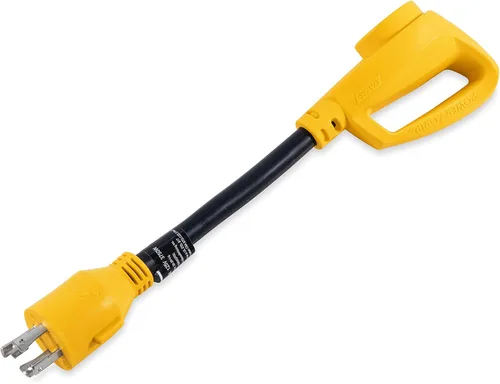 Miniatura 2 de Adaptador de generador PowerGrip con conexión estándar de hembra de 30 amperios y macho de seguridad de 30 amperios de 12 pulgadas de Camco