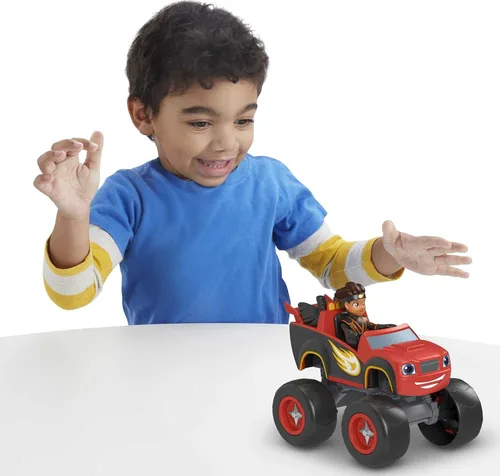 Miniatura 2 de Fisher-Price Blaze and the Monster Machines - Juego de figuras y camión de juguete, Ninja Blaze y AJ, juego de carreras preescolares a partir de 3
