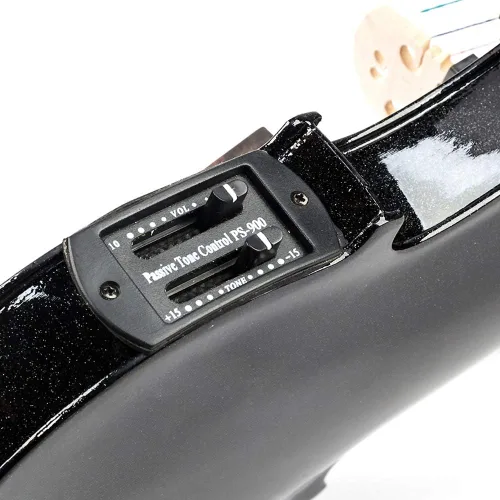 Miniatura 5 de Ktaxon Violín eléctrico acústico, violín 4/4 con preamplificador de ecualización y accesorios de ébano, violín de tamaño completo con cable AUX
