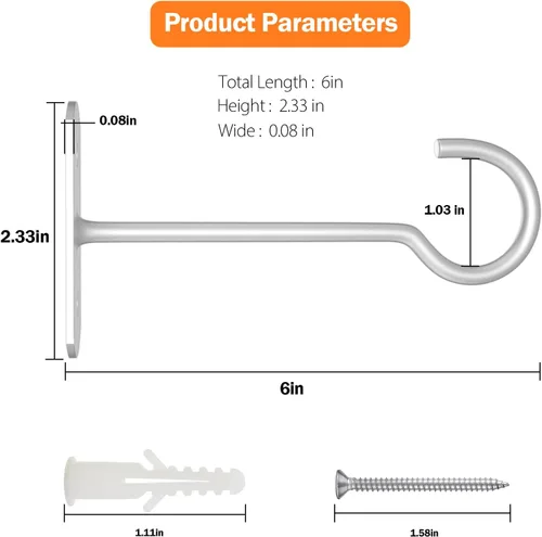 Miniatura 2 de Ganchos colgantes de metal para plantas, 6 pulgadas, paquete de 4 ganchos decorativos de pared para colgar linternas, comedero de pájaros, cesta