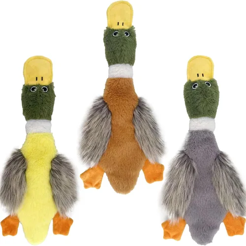 Miniatura 8 de Juguetes chirriantes para perros, paquete de 3, peluches suaves y resistentes, sin juegos de juguetes de peluche, juguetes duraderos para masticar