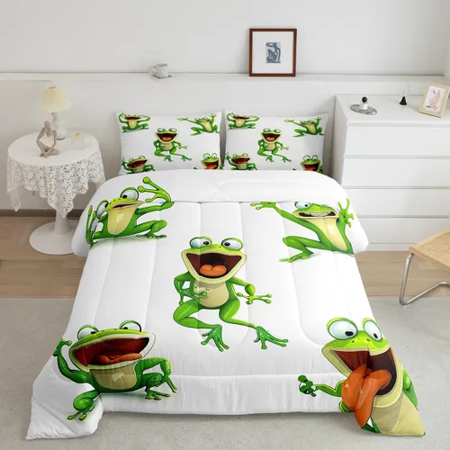 Miniatura 49 de Feelyou Lindo juego de ropa de cama de ajolote para niños y niñas tamaño twin, juego de edredón de salamandra para niños, mujeres y hombres, edredón