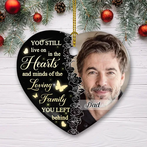 Miniatura 8 de WRAPPINESS Adornos de cerámica personalizados con foto personalizada, adorno de Navidad conmemorativo, regalos de condolencias por la pérdida de un