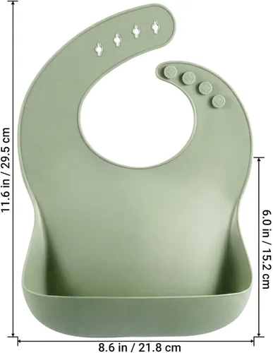 Miniatura 5 de PandaEar Set of 3 Silicone Baby Bibs Waterproof, Soft, Unisex, 10-72 Months Marrón/Azul/Verde