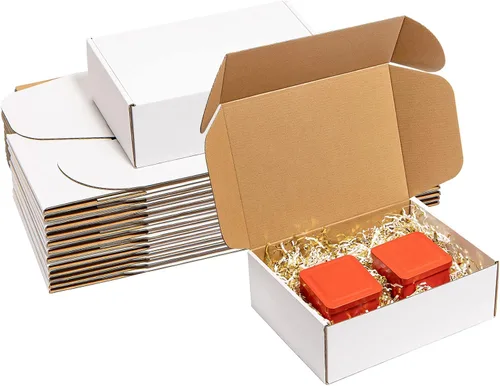 Miniatura 15 de Wowxyz Cajas de envío blancas de 6 x 4 x 3 pulgadas, paquete de 25 cajas de correo de cartón corrugado para pequeñas empresas - Suministros