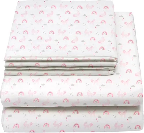 Miniatura 16 de Juego de sábanas tamaño individual para niños y niñas, sábanas para niños, linda sábana de cama, incluye sábana plana, ajustable y funda de Azul