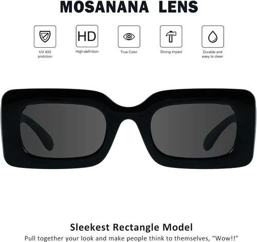 Miniatura 4 de mosanana Gafas de sol rectangulares de moda para mujeres y hombres modelo Trimble