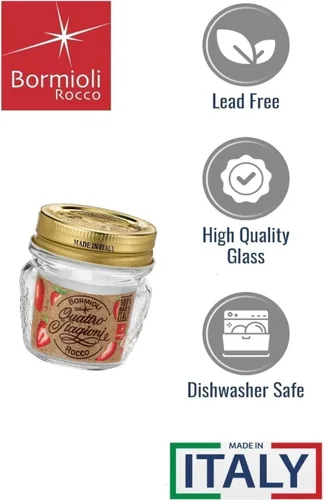 Miniatura 3 de Bormioli Rocco Quattro Stagioni - Mini tarro de cristal con tapa, 1.3 onzas, juego de 12