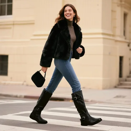 Miniatura 2 de DREAM PAIRS - Botas de invierno altas hasta la rodilla con forro de piel sintética para mujer