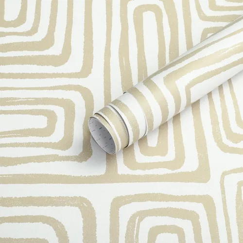 GloryTik Papel Tapiz Despegar y Pegar Bohemio Moderno Beige Papel de Contacto Despegar y Pegar Papel de Pared Removible Autoadhesivo Geométrico para