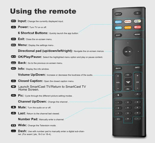 Miniatura 7 de para control remoto Vizio Smart-TV, compatible con VIZIO Smart TV