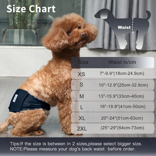 Miniatura 2 de JoyDaog Bandas reutilizables para el vientre para perros machos Pañales, paquete de 5 pañales lavables de primera calidad para perros machos
