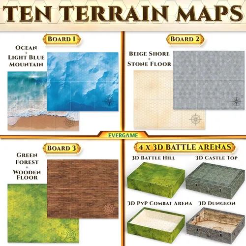 Miniatura 3 de 10 Alfombrillas de Juego DND y Mucho Más - Incluye 6 Mapas de Batalla de Juegos de Mesa de Dungeons & Dragons (Cuadrícula Hexagonal de 1")