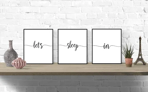 Miniatura 6 de Let’s Sleep In Bedroom Wall Art Set of 3 – Black and White Minimalist Typography Prints – Above Bed Decor – Modern Farmhouse Bedroom Wall Art – 8x10
