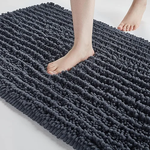Miniatura 22 de FLOLEOPA Alfombras de Baño de Microfibra de Felpa Suave, Alfombras de Baño Absorbentes Antideslizantes Lavables a Máquina, Tapetes de Baño para Beige