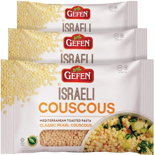 Miniatura 4 de Gefen Cuscús perlado clásico israelí, 8.8 onzas, pasta tostada mediterránea totalmente natural