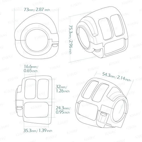 Miniatura 4 de KiWAV Carcasa de interruptor negra compatible con Harley-Davidson '12-Later Dyna Softail '14-Later XL OEM #71826-11