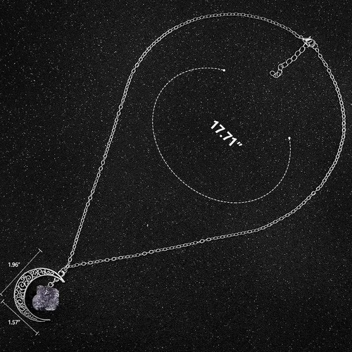 Miniatura 5 de MJartoria Collar para mejor amigo, colgante de cristal de luna, collar BFF para 2, "Love Across Light Years", colgante de cristal curativo