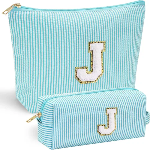 Miniatura 129 de YOOLIFE Regalos del Día de la Madre para mujeres, bolsa de maquillaje con inicial, bolsa de cosméticos, bolsa de maquillaje de viaje, regalos Rosado