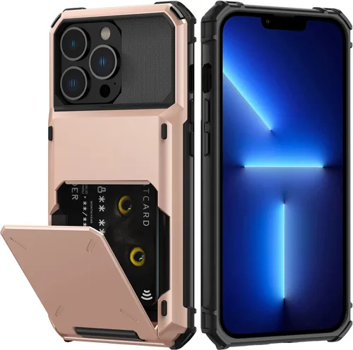 Miniatura 33 de Nvollnoe Funda para iPhone 13 con Portarjetas [Almacena 5 Tarjetas] Funda Cartera de Doble Capa Resistente de Servicio Pesado a Prueba de Golpes