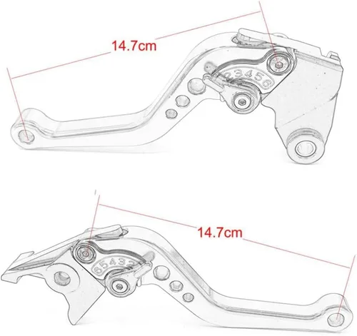 Miniatura 2 de Compatible with Yamaha Fazer FZ-1 FZ-8 FZ-6 FZ-6R FZS600 Short Brake Lever Clutch Lever, CNC Aluminum Alloy Made (Black)